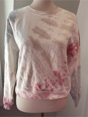 Gap Teen Pink Gray Tie Dye Crewneck Sweatshirt Size 14-16